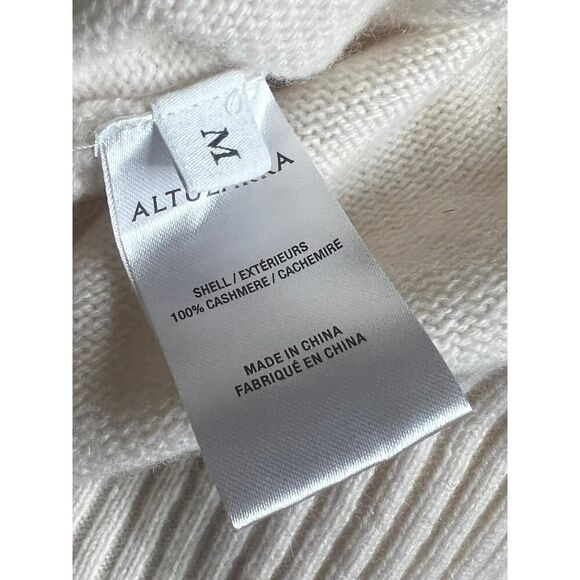 Altuzarra Cashmere Sweater Medium Turtleneck Puff Sleeve Knit Cream $895 NWT - Picture 6 of 8